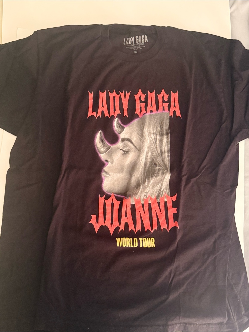 Lady Gaga Joanne World Tour T-Shirt - Black Graphic Tee - Size XL